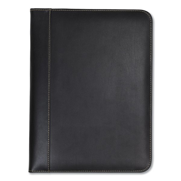 Samsill Black Contrast Stitch Leather Padfolio 71710